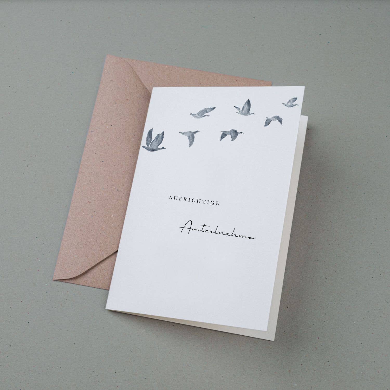 Trauerkarte (Klappkarte), Aufrichtige Anteilnahme, Vögel