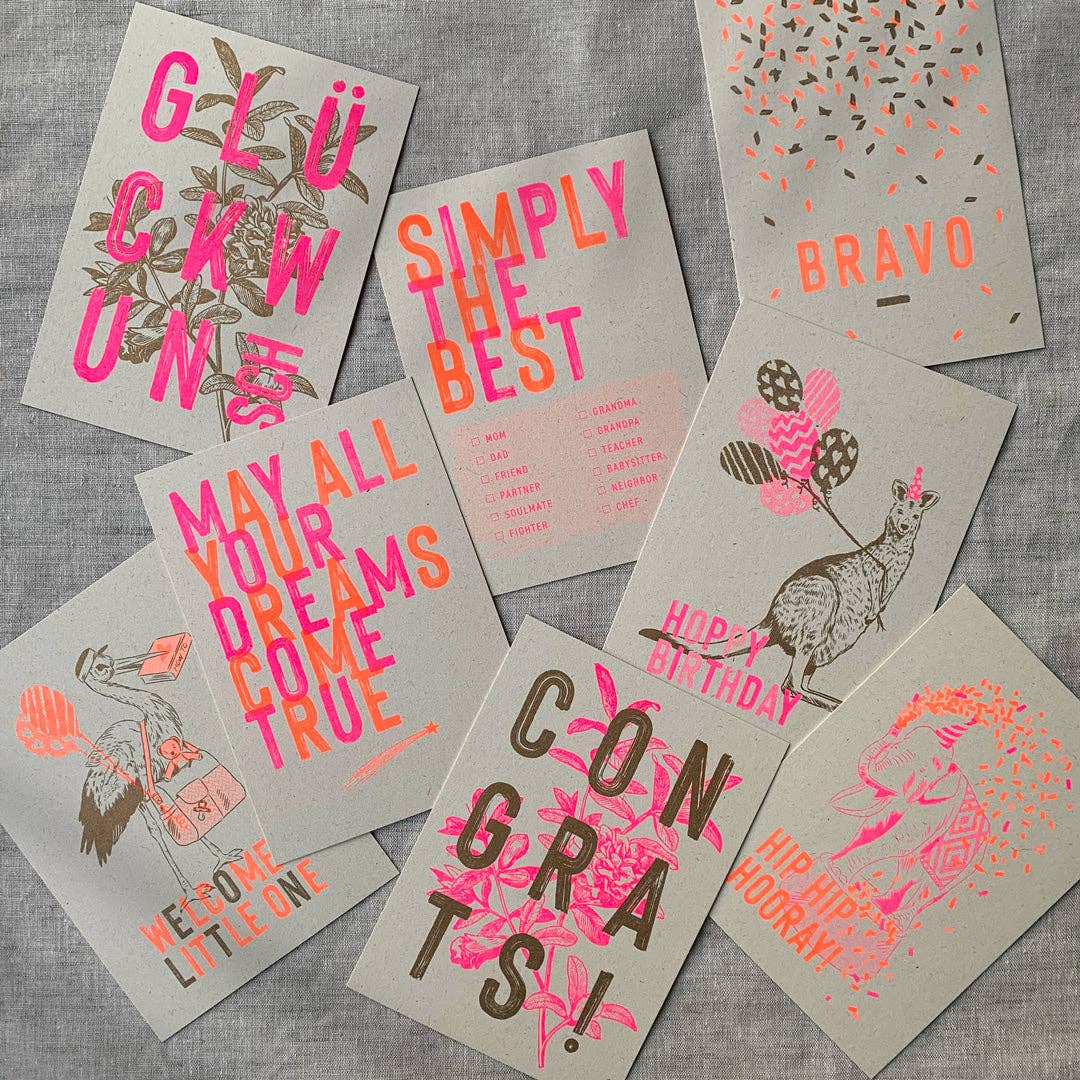 Postkarte / Typo / Congrats! / Ökopapier