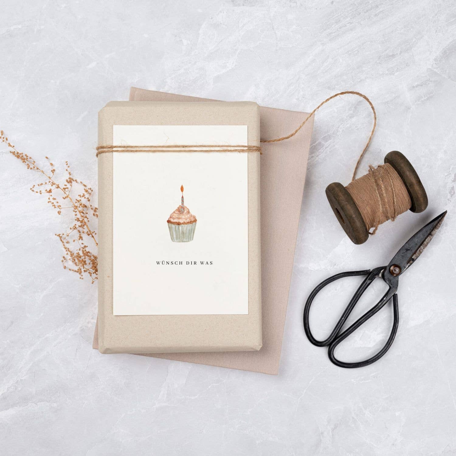 Grußkarte, Wünsch dir was, Geburtstag, Geburtstagsmuffin