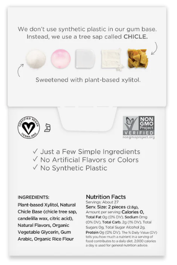 Zuckerfreier Kaugummi 55 Stück - Natürlich + Plastikfrei | 6er Pack