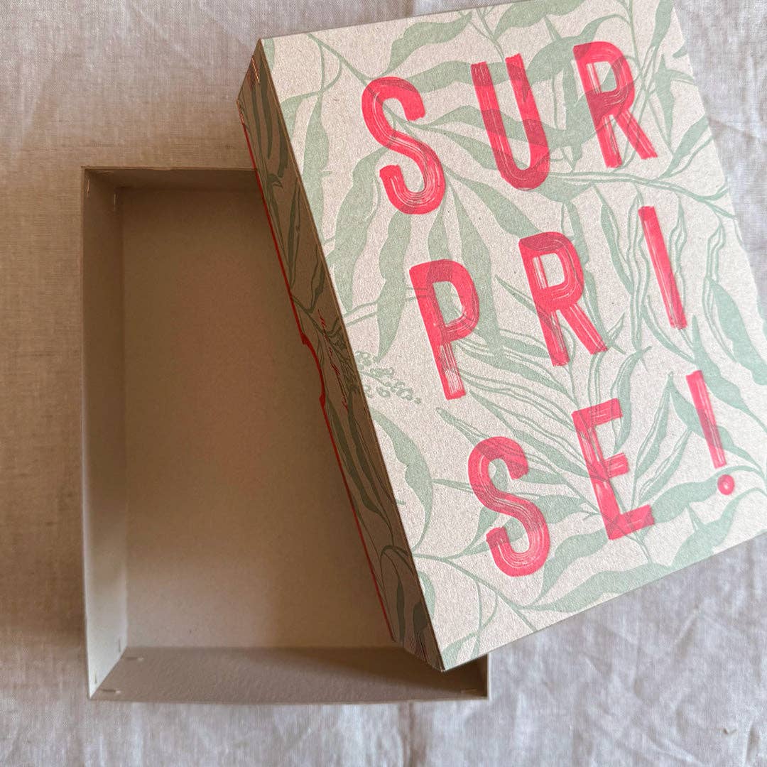 Geschenkbox (leer) / Surprise! / Letterpress Druck: Classic+