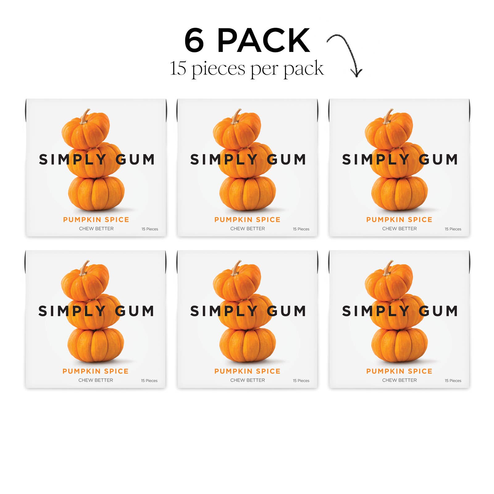 Kürbis-Gewürz Kaugummi - Natürlich + Plastikfrei | 12er Pack