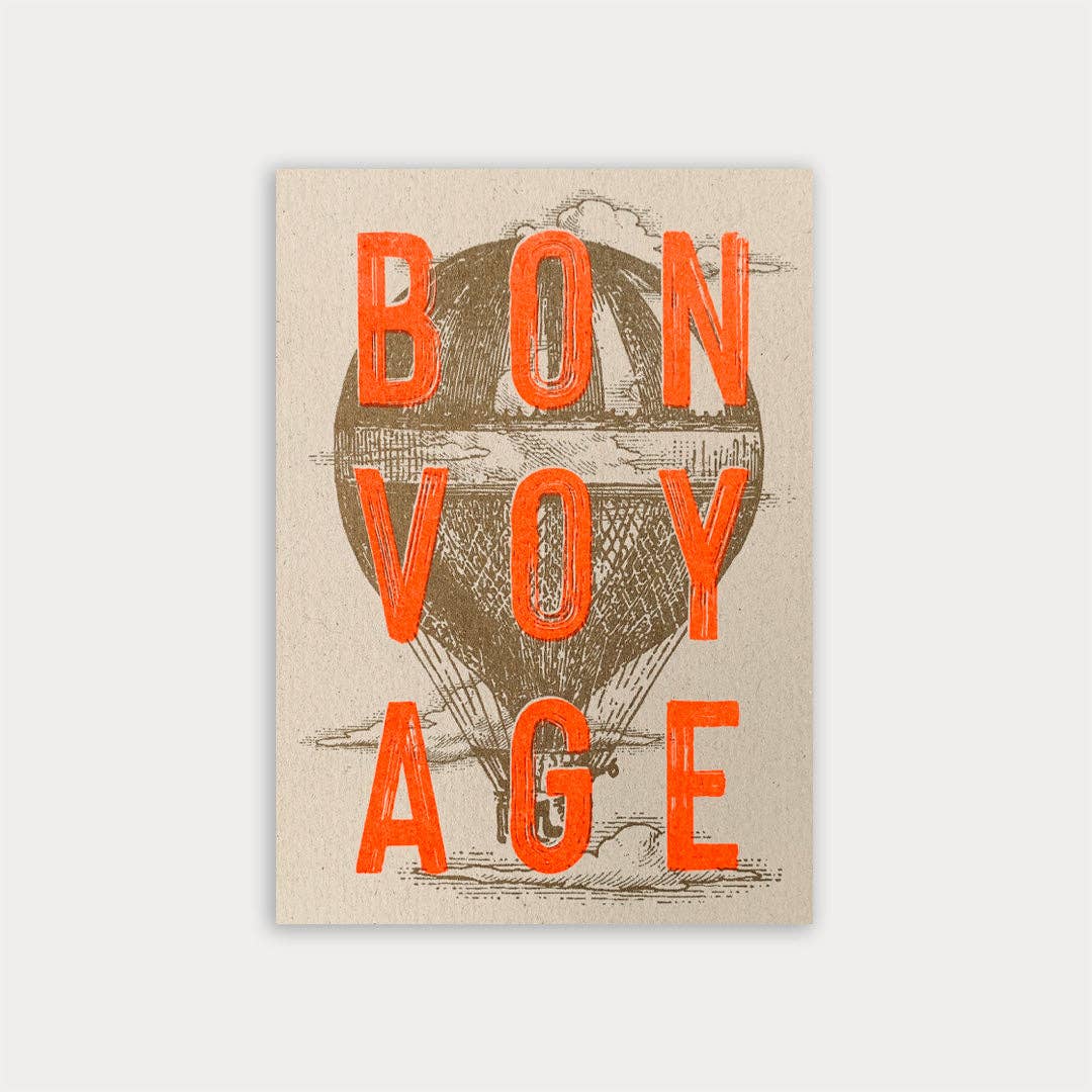 Postkarte / Typo / Bon Voyage / Ökopapier