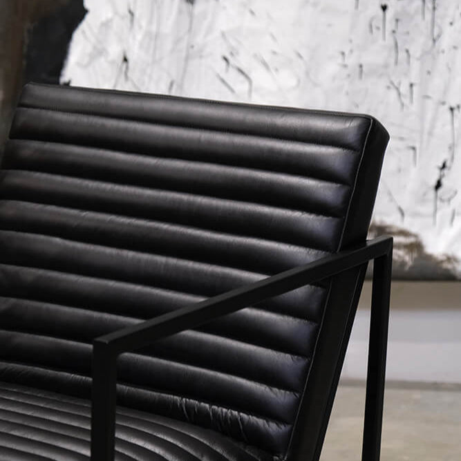 Tender Loungesessel aus Leder - Schwarz
