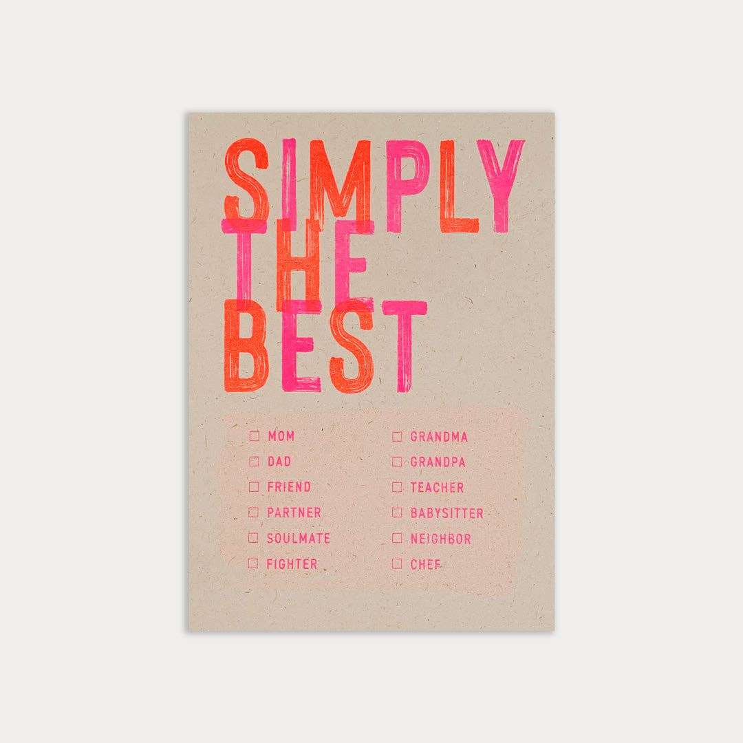 Postkarte / Simply the best / Riso-Druck
