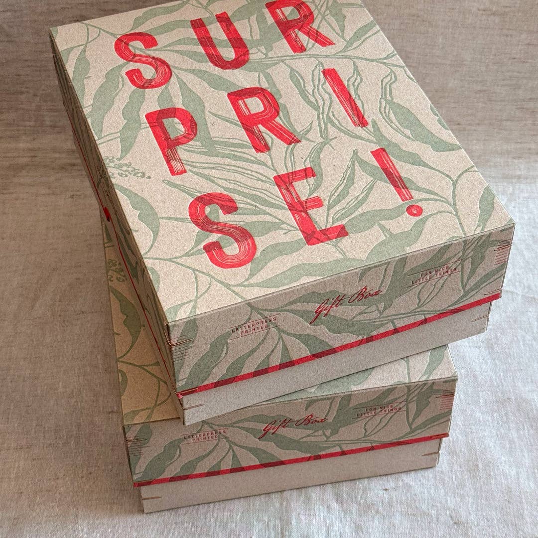 Geschenkbox (leer) / Surprise! / Letterpress Druck: Classic+