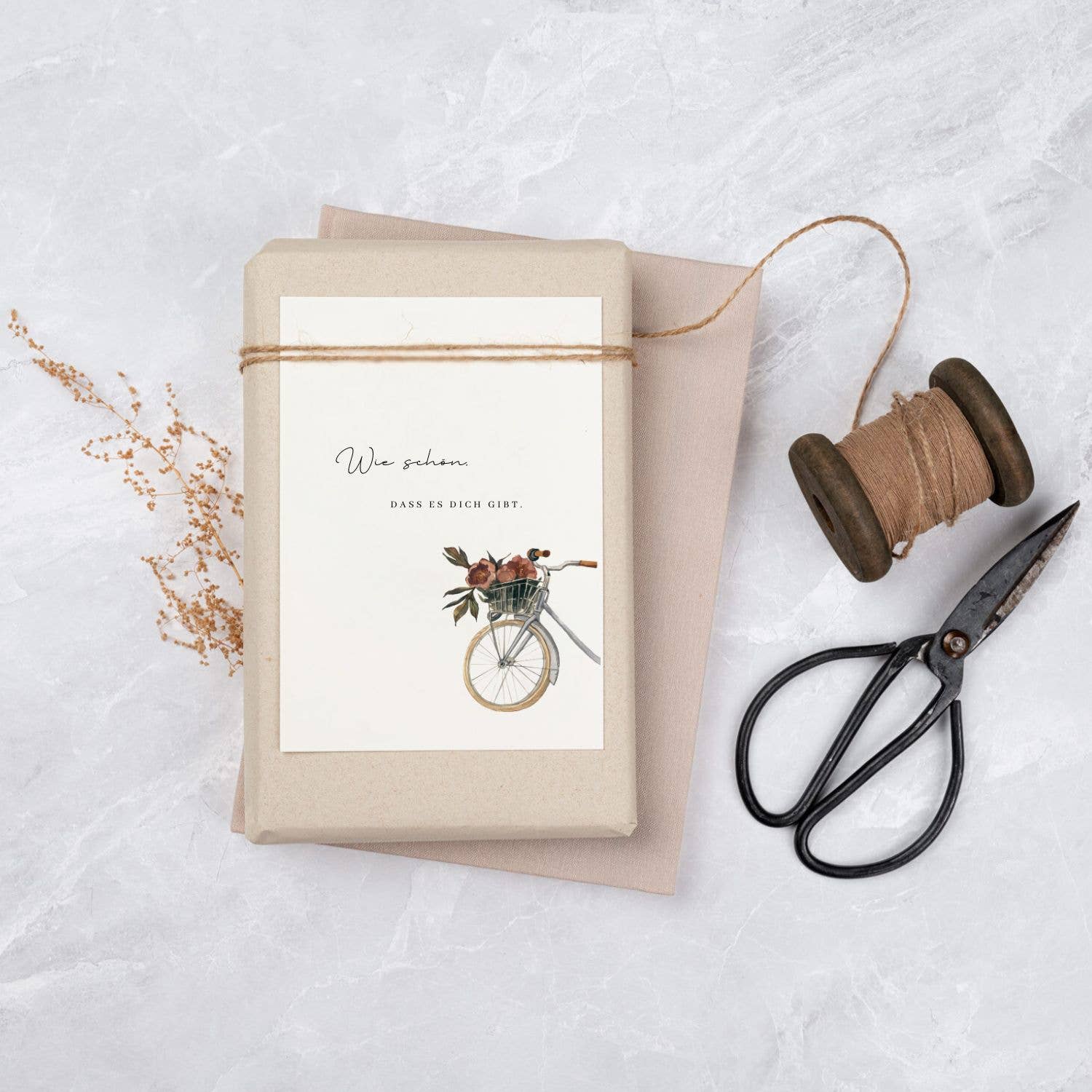 Grußkarte, Wie schön, dass es dich gibt, Fahrrad