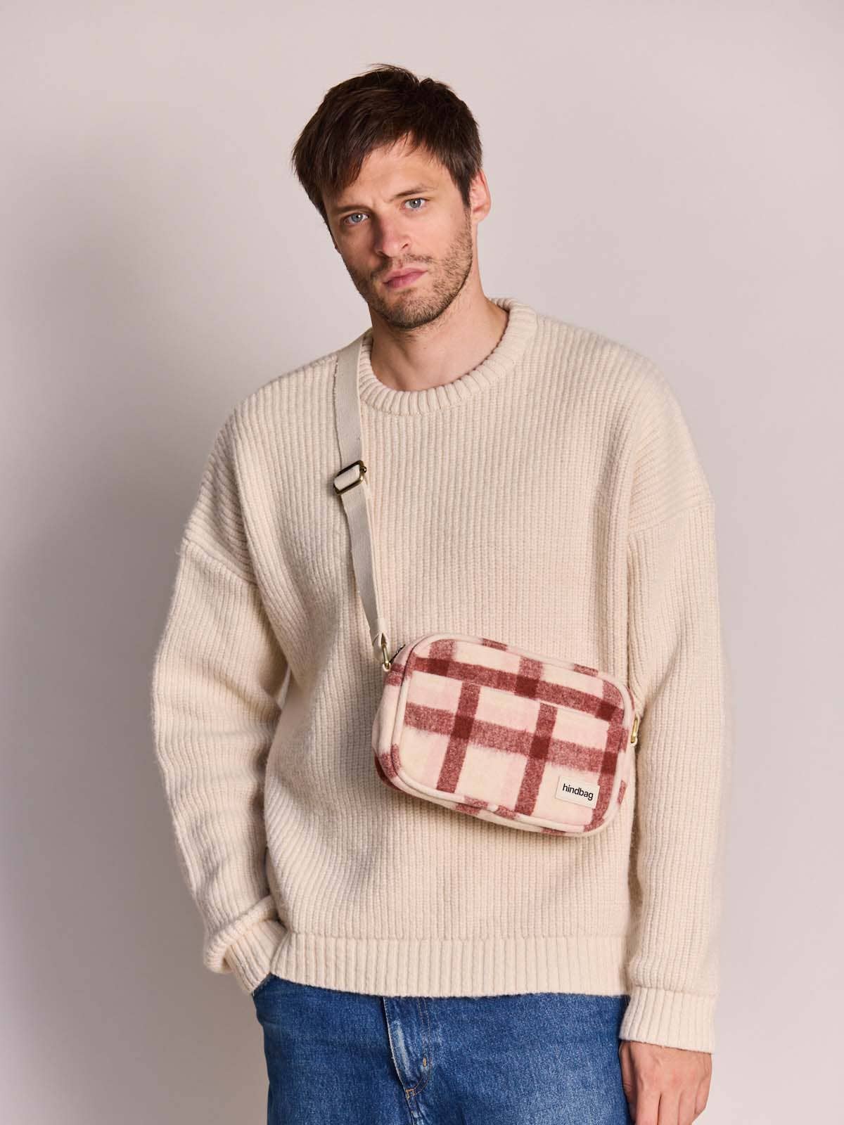 Nino-Umhängetasche Tartan Rosa