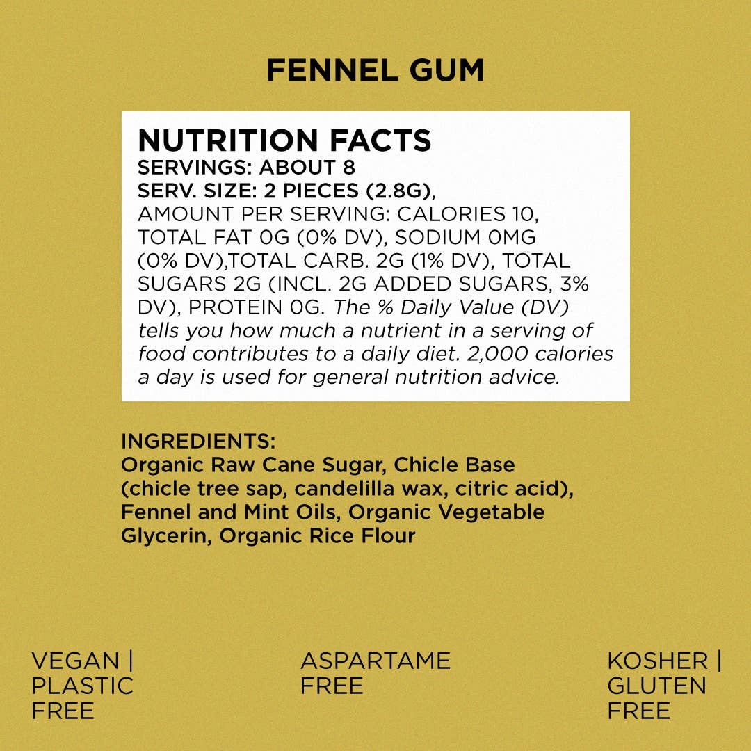 Fenchel-Kaugummi - Natürlich + Plastikfrei | 12er-Pack