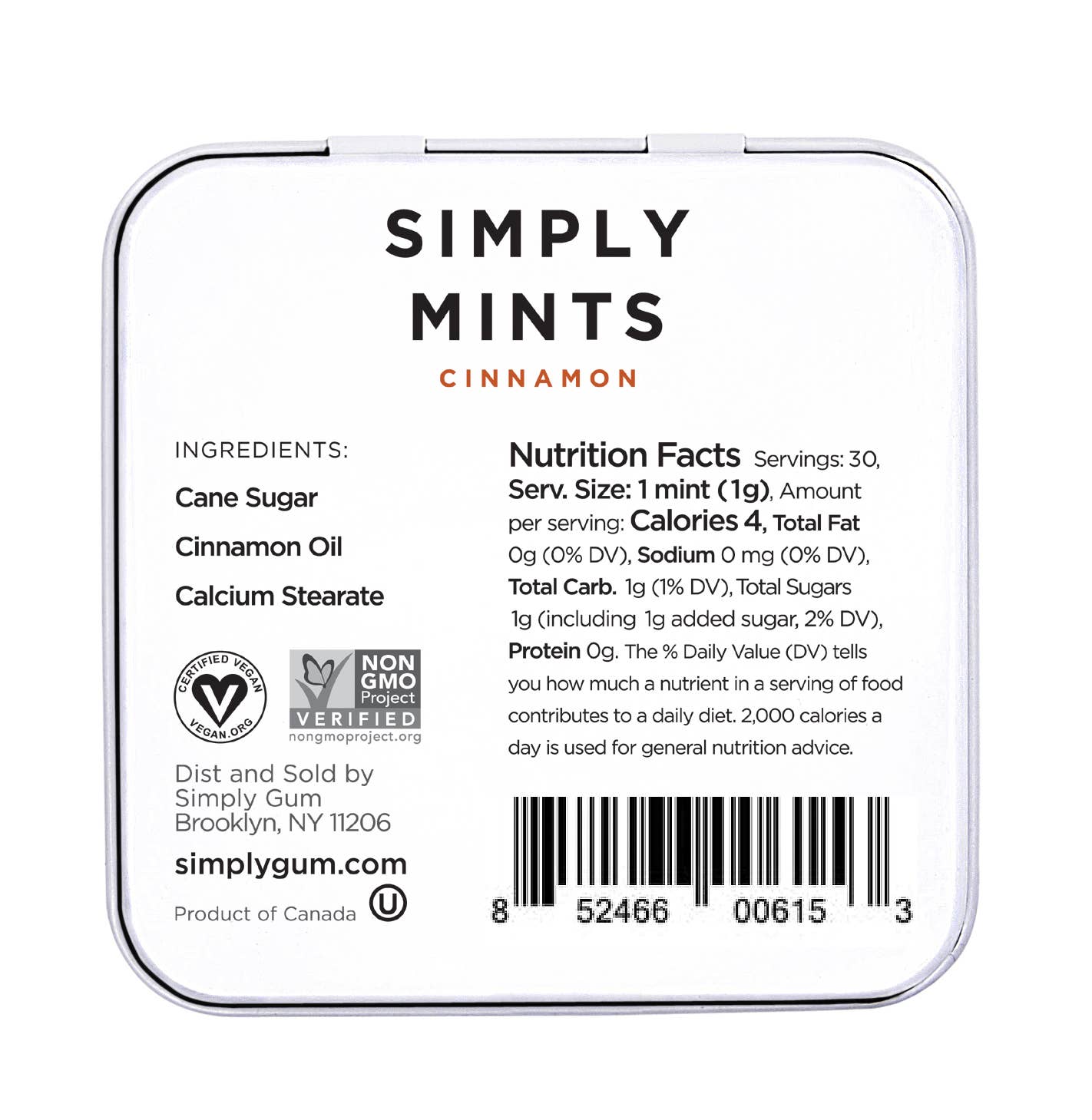 Simply Mints - Zimt | Packung mit sechs Stück