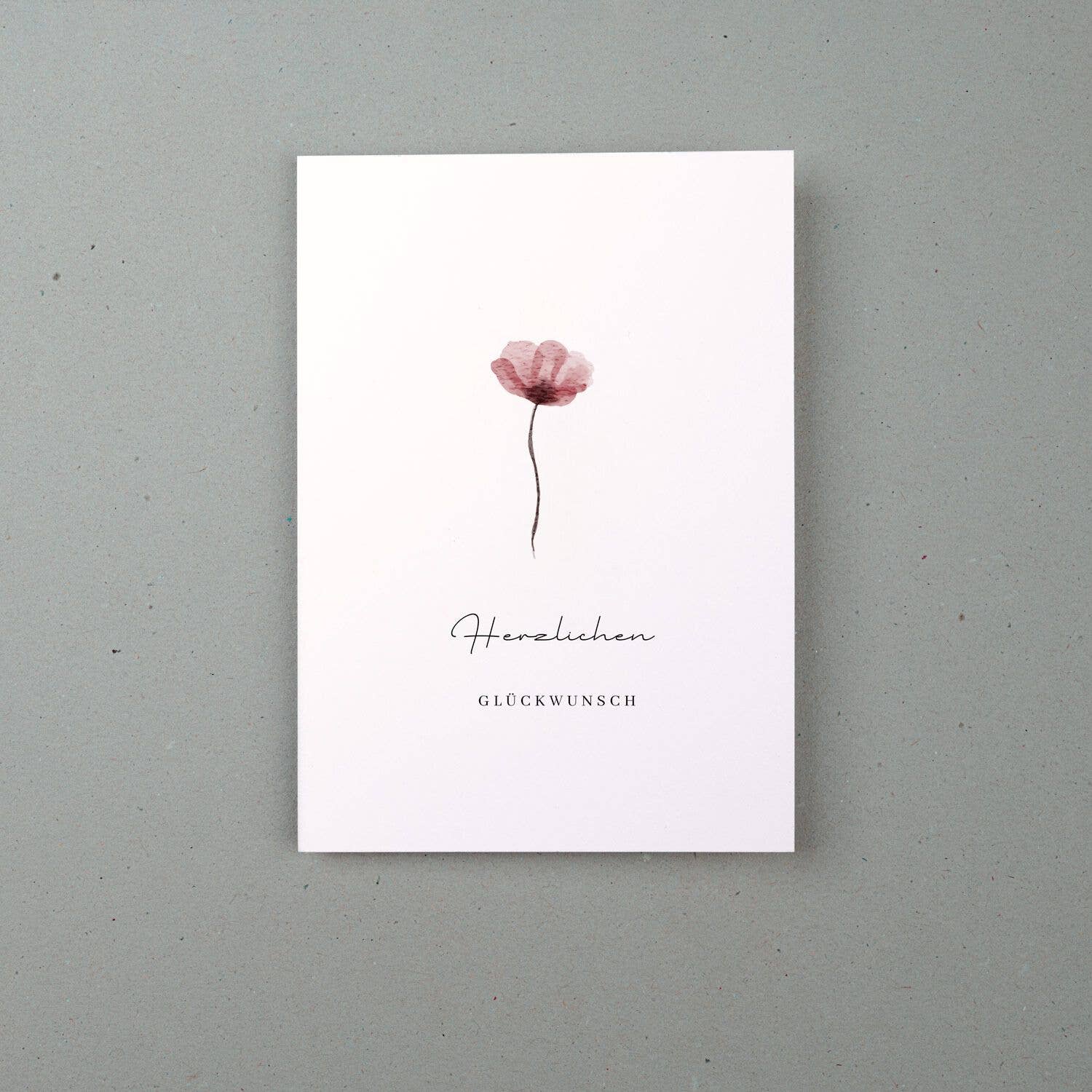 Grußkarte Von Herzen alles Liebe, Mohnblume