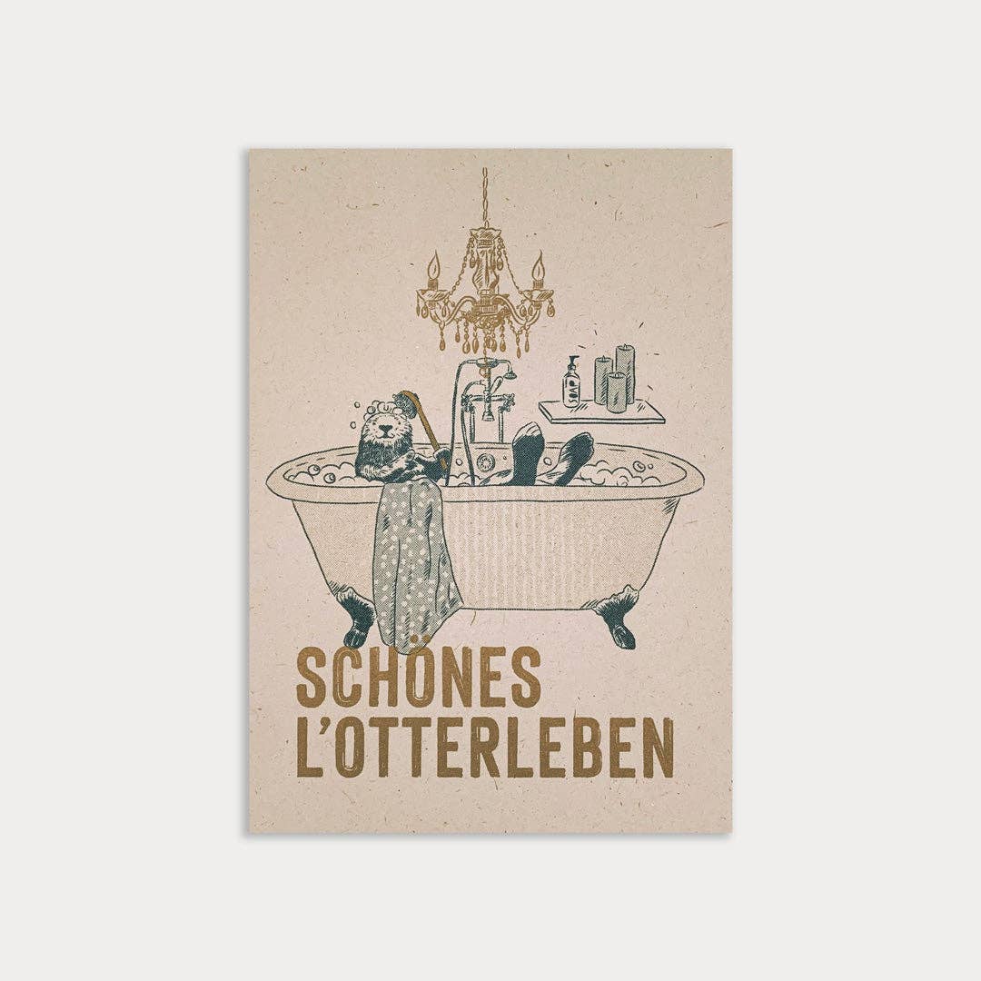 Postkarte / Otter / Schönes L’Otterleben / Ökopapier