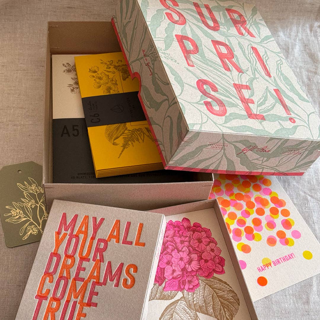 Geschenkbox (leer) / Surprise! / Letterpress Druck: Classic+