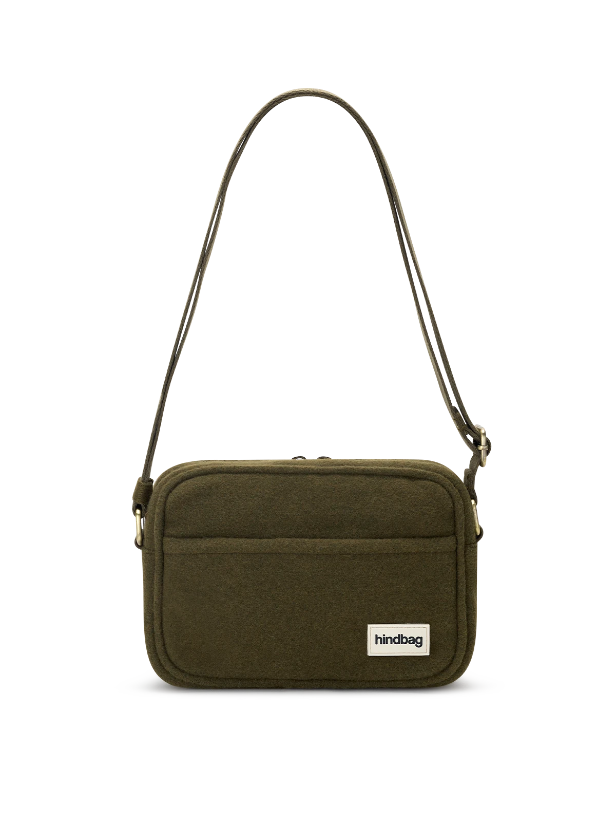 Umhängetasche Nino mit wollähnlicher Optik, khaki
