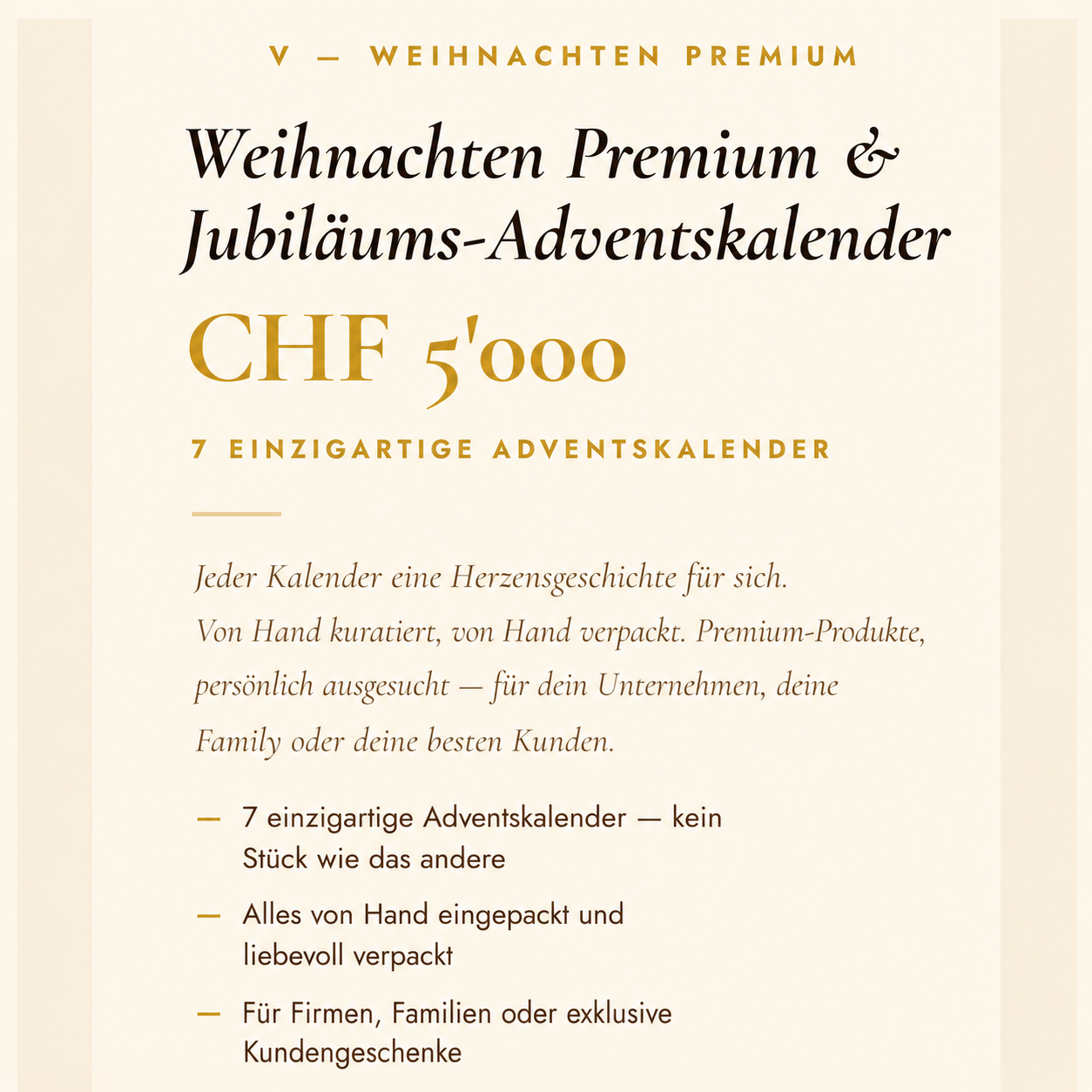 7 premium und Jubiläums Adventskalender Paket