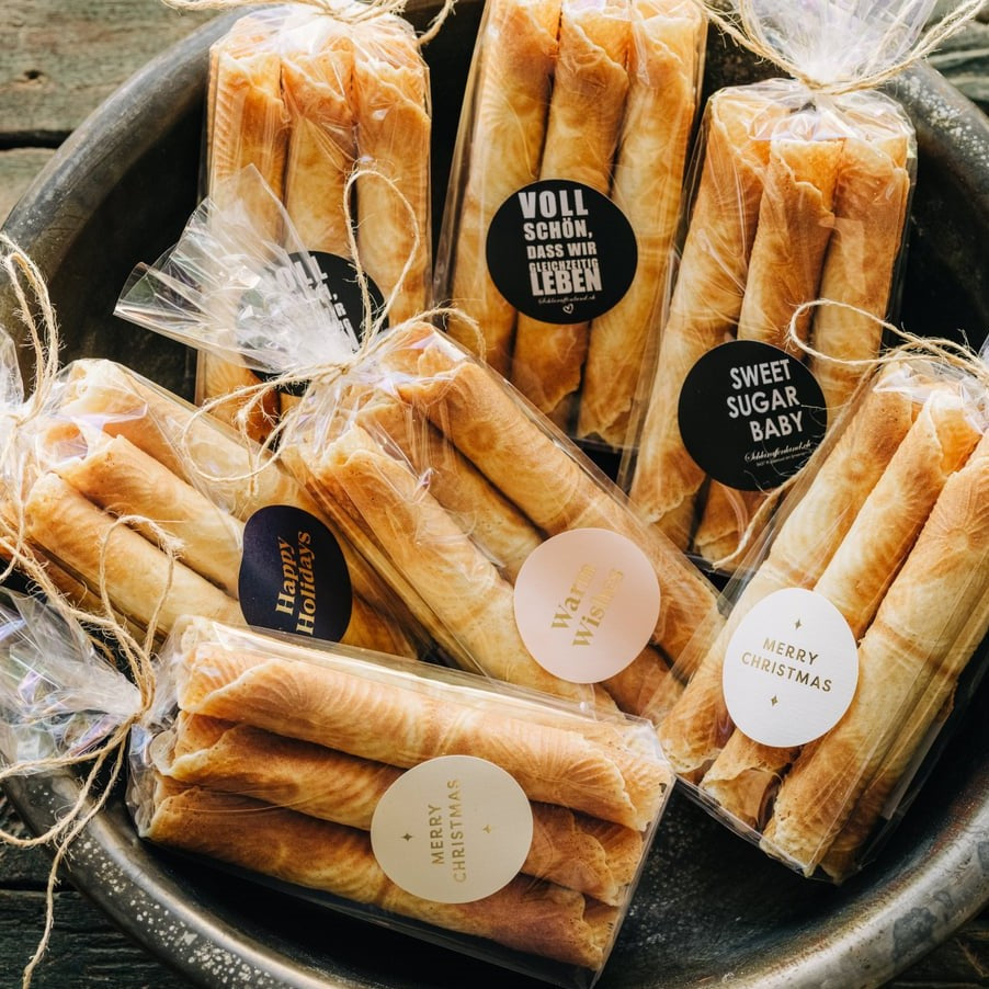 Emmentaler Brätzeli mit Schoggi gefüllt