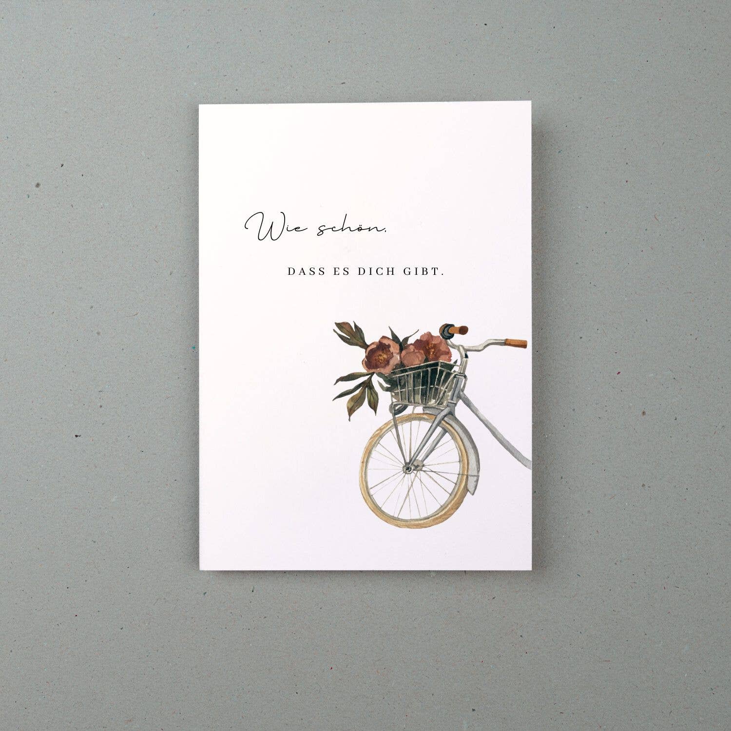 Grußkarte, Wie schön, dass es dich gibt, Fahrrad
