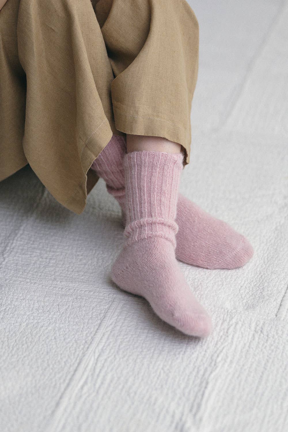 Mohair-Socken Rosa