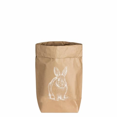 Paperbags Small natur, HASE SITZEND, weiss