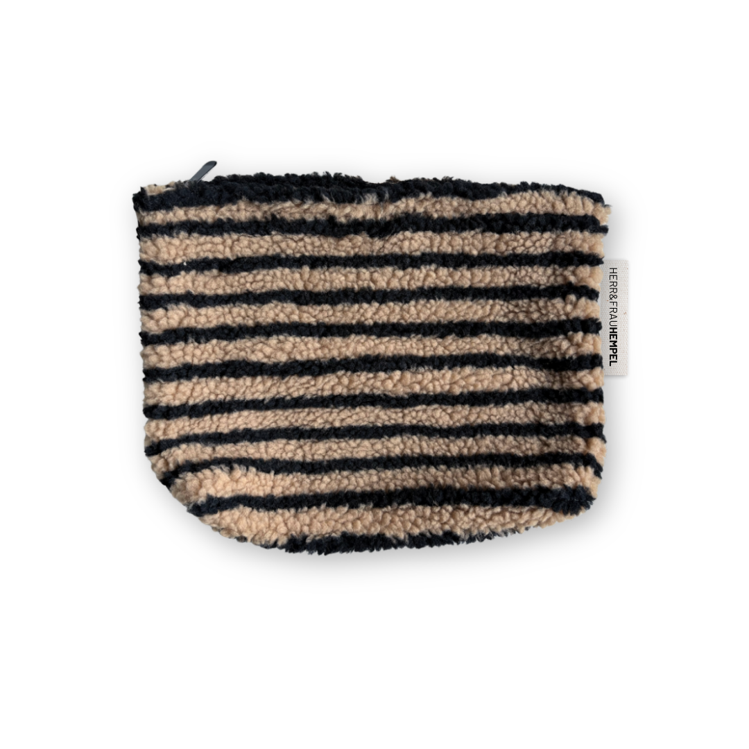 Teddy Tasche: Beige - schwarz